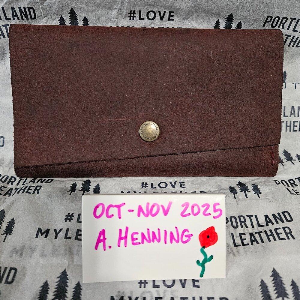 Leather Clutch Wallet - Brown